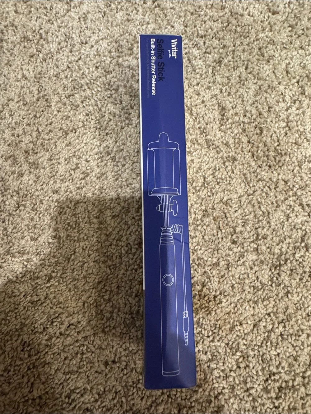 Vivitar Blue Selfie Stick with Built-In Shutter Release